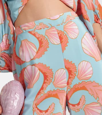 Pantalon ample imprimé en soie | Adriana Degreas
