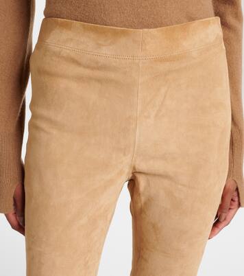 Mid-Rise Leggings aus Veloursleder | Joseph
