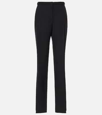 Pantalon droit Jesse à taille mi-haute en laine | The Row