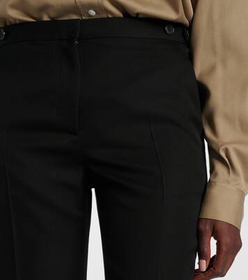 Pantalon droit Jesse à taille mi-haute en laine | The Row