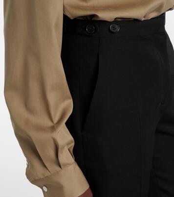 Pantalon droit Jesse à taille mi-haute en laine | The Row