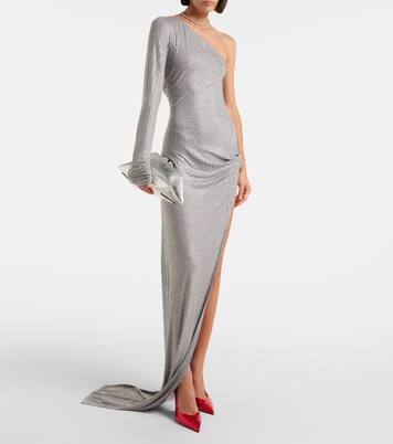 Robe longue asymétrique à cristaux | The Attico