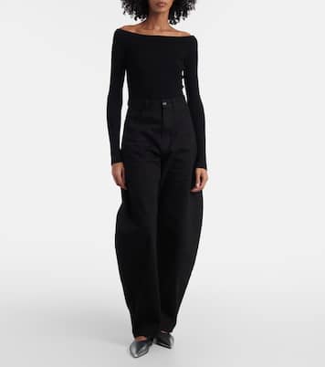 Dégradé fishnet leather ballet flats | Alaïa