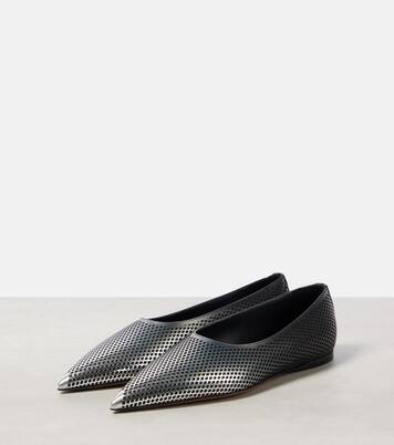 Dégradé fishnet leather ballet flats | Alaïa