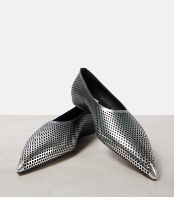 Dégradé fishnet leather ballet flats | Alaïa