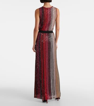 Maxirock aus Häkelstrick mit Pailletten | Missoni