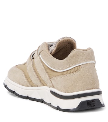 DG suede-trimmed mesh sneakers | Dolce&Gabbana Kids