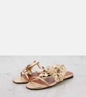 Orchid metallic leather sandals | Zimmermann