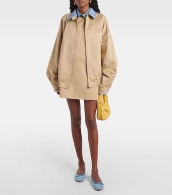 H684 bow-detail denim ballet flats | Hogan