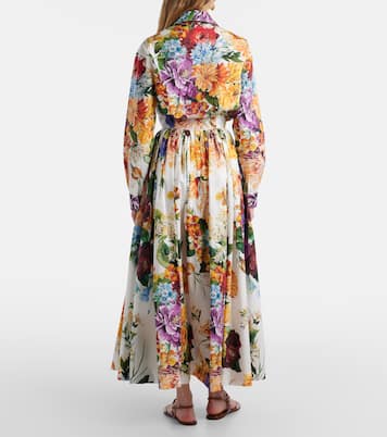 Camicia cropped in cotone con stampa floreale | Dolce&Gabbana