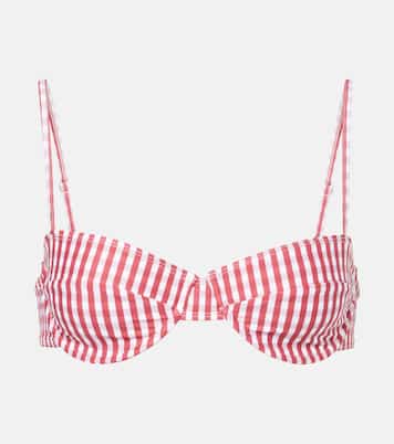Farrah gingham bikini top  | Faithfull