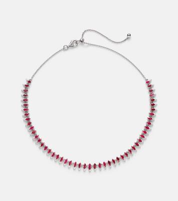 Choker en or blanc 18 ct et rubis | Kamyen