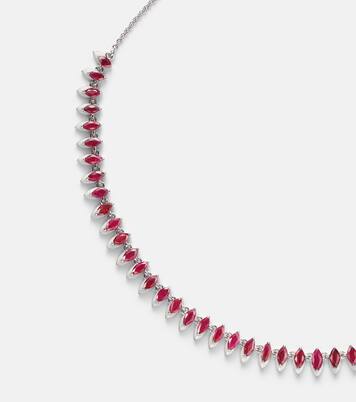 Choker en or blanc 18 ct et rubis | Kamyen