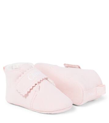 Baby scalloped suede booties | Chloé Kids
