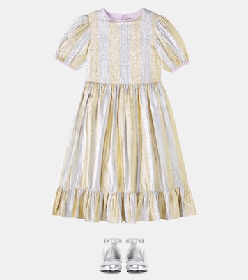 Abito in organza a righe con lamé | Stella McCartney Kids
