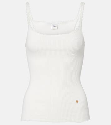 Top aus Baumwolle mit Spitze | Chloé