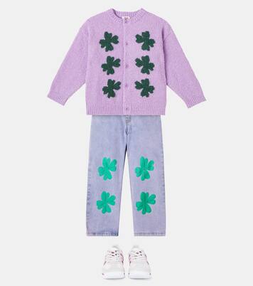 Lucky Clover appliqué wide-leg jeans | Jellymallow