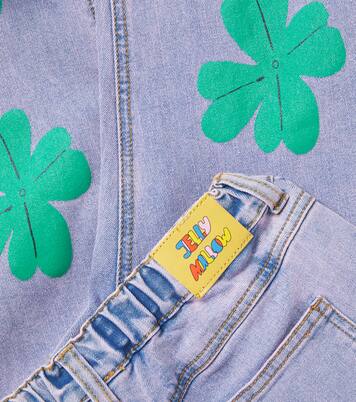 Lucky Clover appliqué wide-leg jeans | Jellymallow