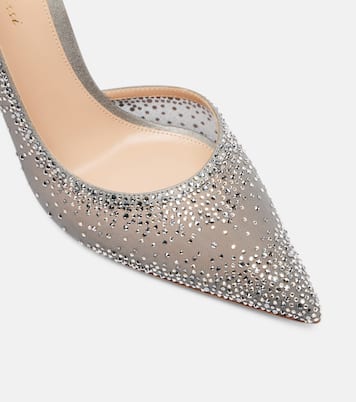 Rania 105 embellished suede Mary Jane pumps | Gianvito Rossi