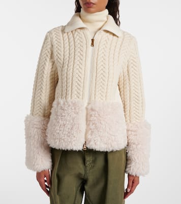 Cable-knit wool-blend cardigan | Moncler