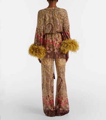 Printed silk-blend wide-leg pants | Valentino