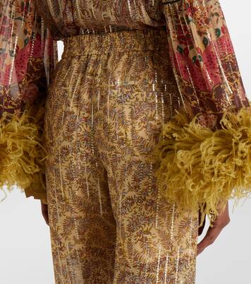 Printed silk-blend wide-leg pants | Valentino