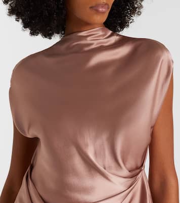 Draped silk satin top | The Sei