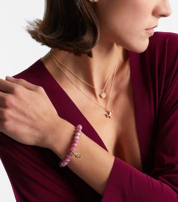 14kt gold bracelet with moonstones and diamonds | Sydney Evan