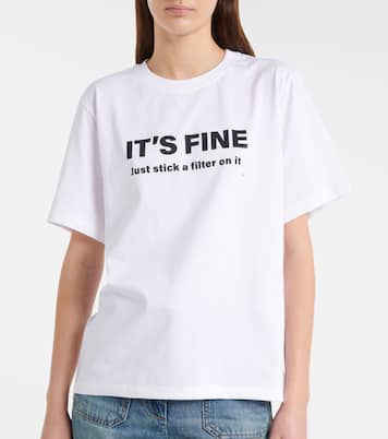 Bedrucktes T-Shirt aus Baumwoll-Jersey | Victoria Beckham