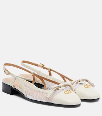 Ballerine slingback VLogo in pelle e mesh | Valentino Garavani