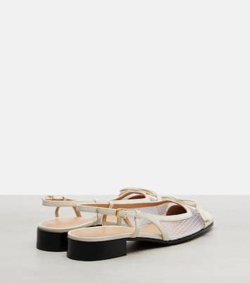 Ballerine slingback VLogo in pelle e mesh | Valentino Garavani