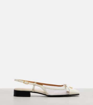 Ballerine slingback VLogo in pelle e mesh | Valentino Garavani