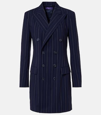 스트라이프 더블 브레스티드 울 블레이저 드레스 | Ralph Lauren Collection