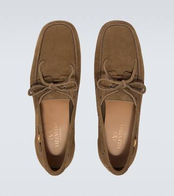 Chaussures bateau Palm Avenue VLogo en daim | Valentino Garavani