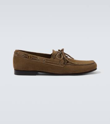 Chaussures bateau Palm Avenue VLogo en daim | Valentino Garavani