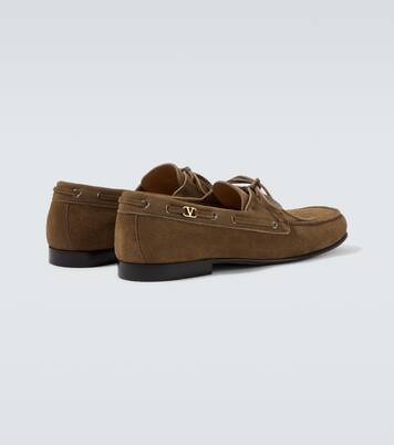 Chaussures bateau Palm Avenue VLogo en daim | Valentino Garavani