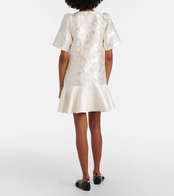 Floral satin cloqué minidress | Ganni