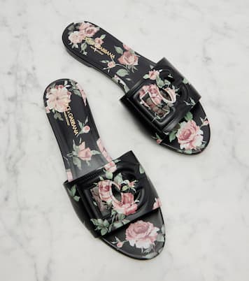 DG floral leather slides | Dolce&Gabbana