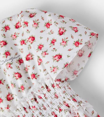 Floral cotton poplin dress | Dolce&Gabbana Kids