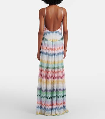 Halterneck lamé maxi dress | Missoni
