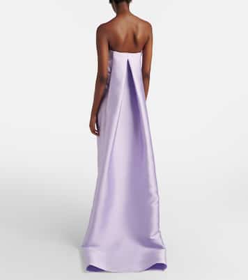 Kiki caped satin corset cocktail dress | Solace London