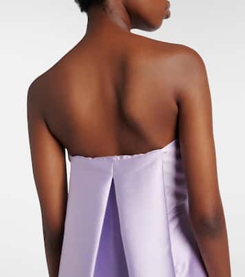 Kiki caped satin corset cocktail dress | Solace London