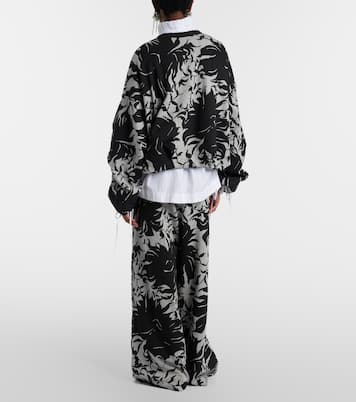 Floral pleated cotton jersey sweatpants | Dries Van Noten
