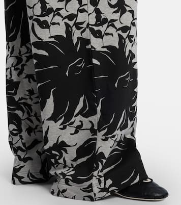 Floral pleated cotton jersey sweatpants | Dries Van Noten