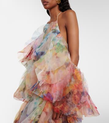 Luna floral ruffled midi dress | Zimmermann
