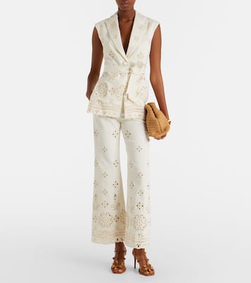 Townes eyelet cotton twill vest | Veronica Beard