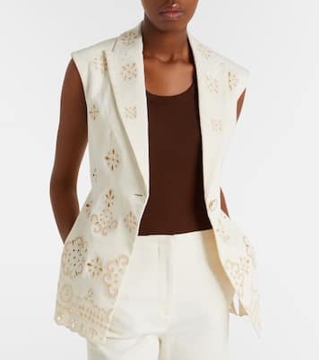 Townes eyelet cotton twill vest | Veronica Beard