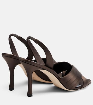 Sandales slingback Viera en satin | Manolo Blahnik