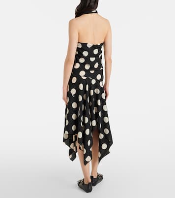 Lace-trimmed polka-dot midi dress | Junya Watanabe