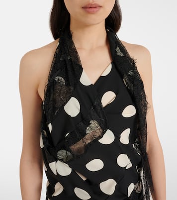Lace-trimmed polka-dot midi dress | Junya Watanabe